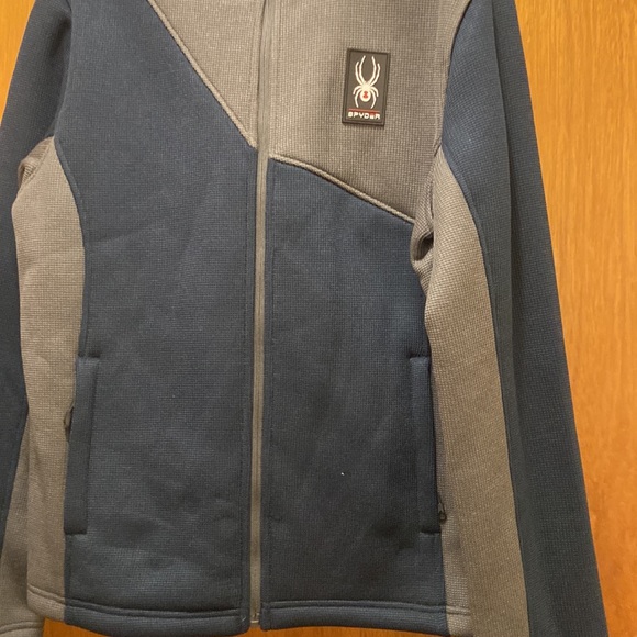 Spyder Mid layer - Dark Gray and Navy Full Zip - Picture 3 of 6